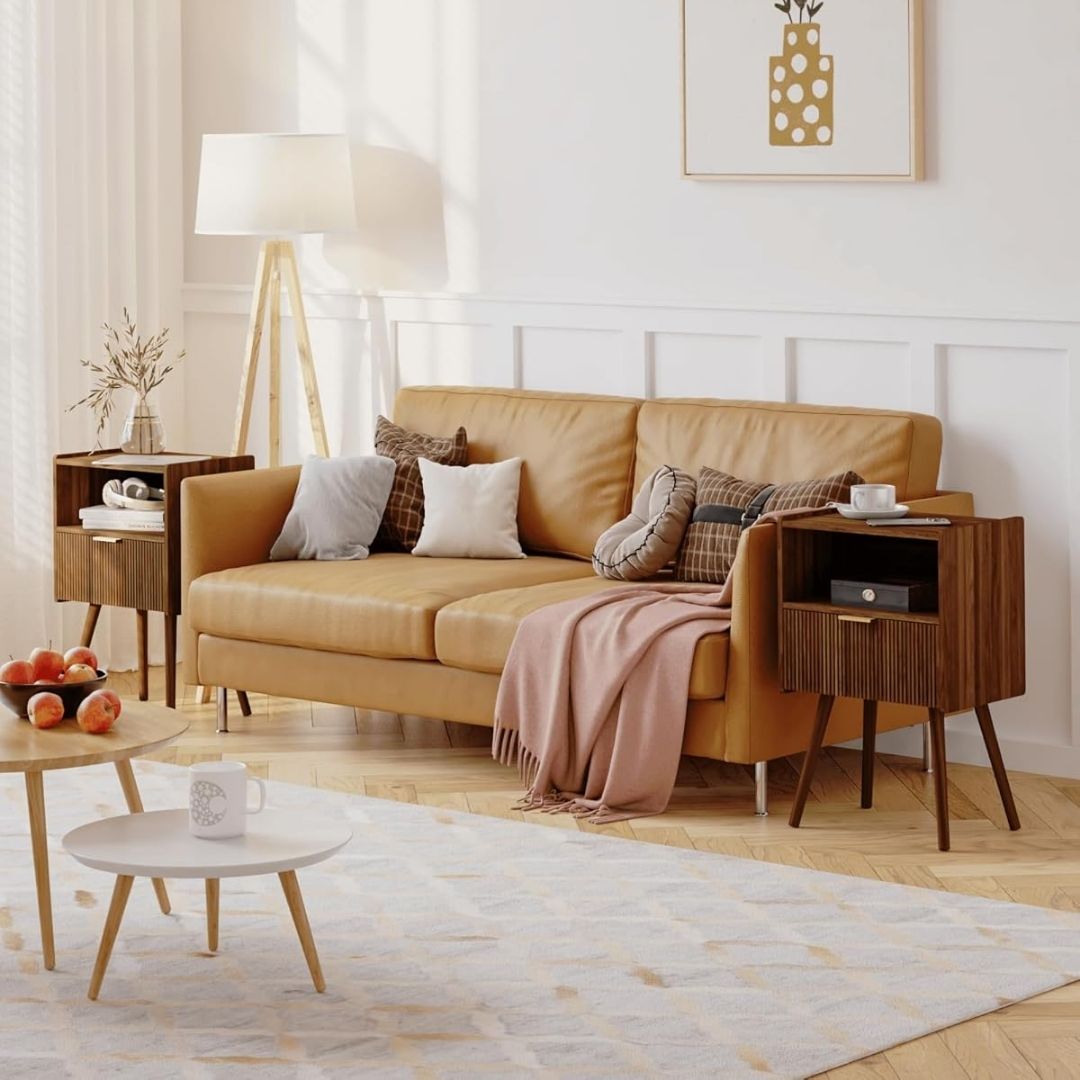Lasse – Moderner Nachttisch im Mid-Century-Design mit Schublade