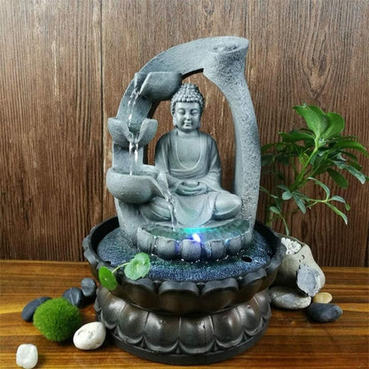 Amira – Dekorativer Buddha-Zierbrunnen mit fließendem Wasser