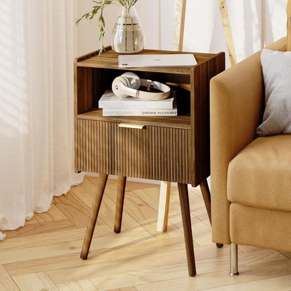 Lasse – Moderner Nachttisch im Mid-Century-Design mit Schublade
