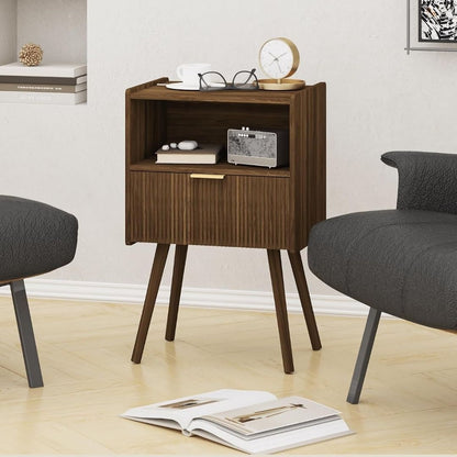 Lasse – Moderner Nachttisch im Mid-Century-Design mit Schublade