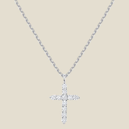 Klara – Elegante Kreuz-Halskette mit funkelnden Zirkonia-Steinen