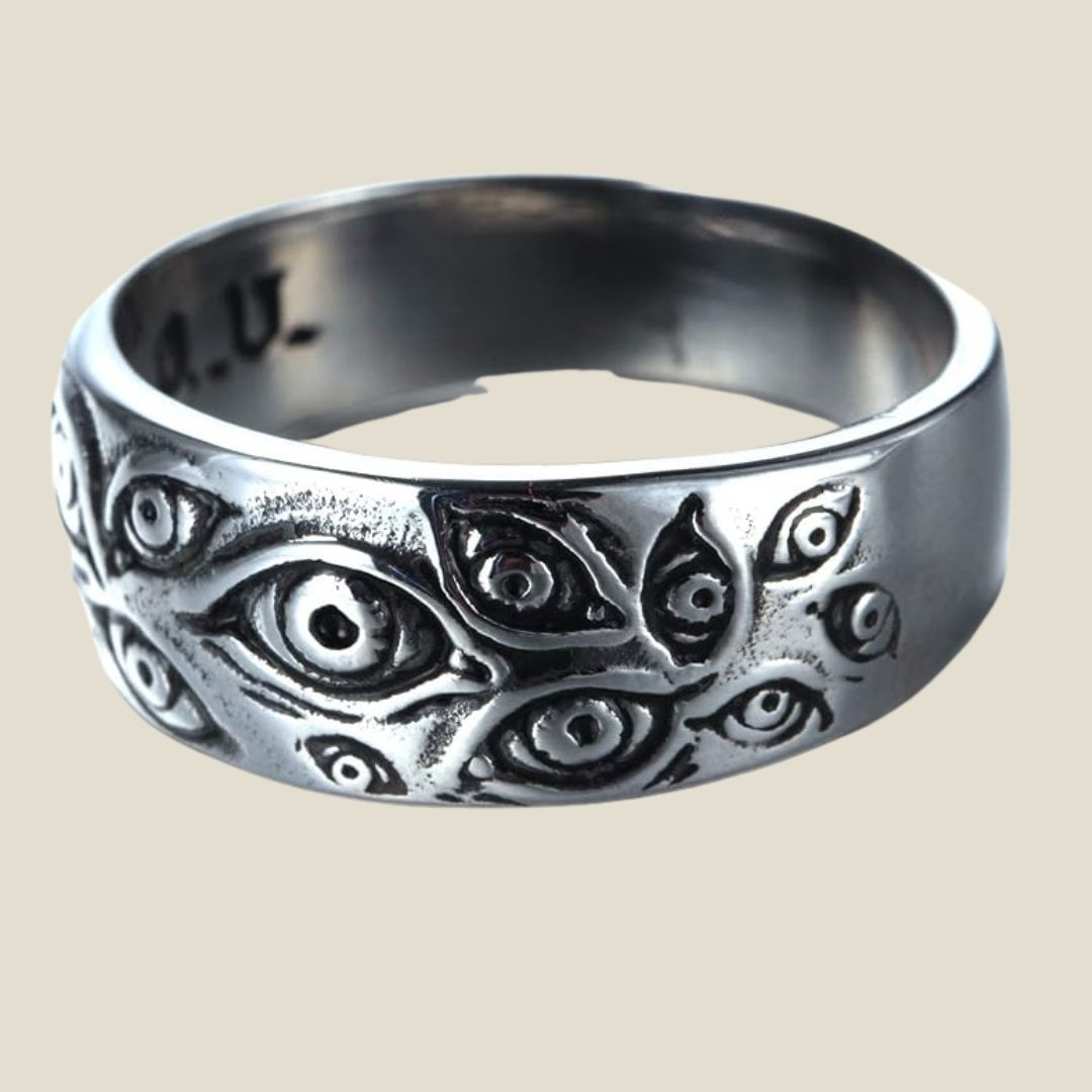 Tristan – Gotischer Bandring mit kunstvollem Augen-Design