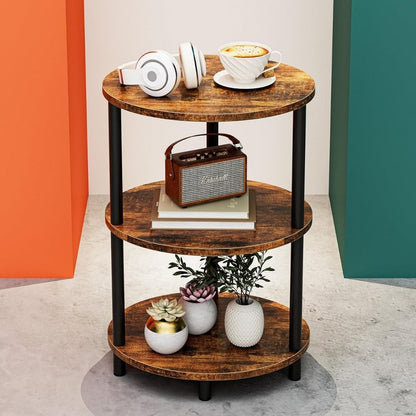 Henrik – Runder Beistelltisch mit drei Etagen im Industrial-Design